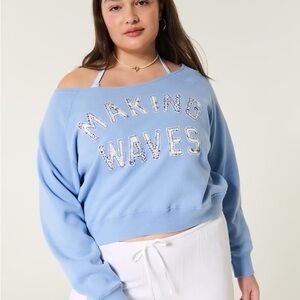 Hollister Light Blue Crew Neck Sweater